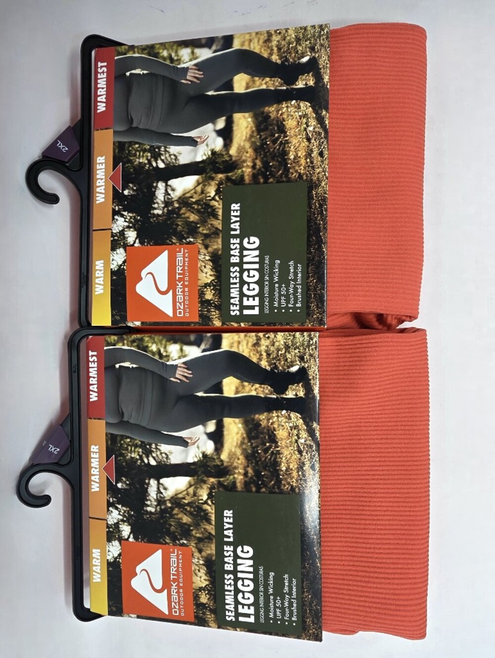 Ozark Trail 2pk Women's 2XL  Seamless Ribbed Thermal Legging Coral Fleece Lined - Picture 2 of 14